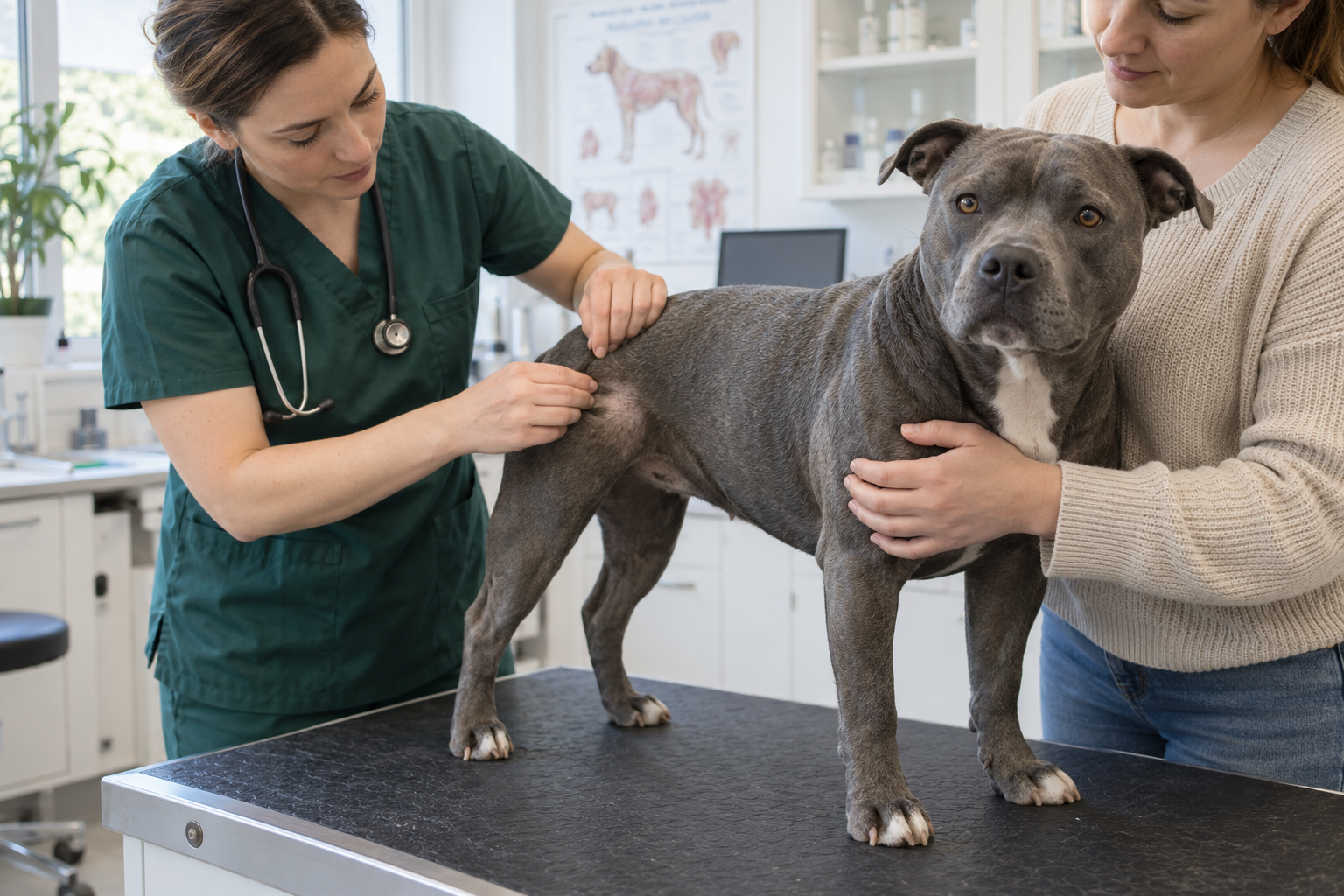 Veterinárna prehliadka kože a srsti psa